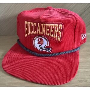 Tampa Bay Buccaneers New Era The Golfer Red‎ Corduroy Snapback Rope Hat Cap NFL
